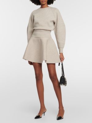 Sweter wełniany Alaã¯a beżowy