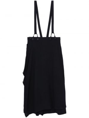 Drapované asymetrické culottes nohavice Y's čierna