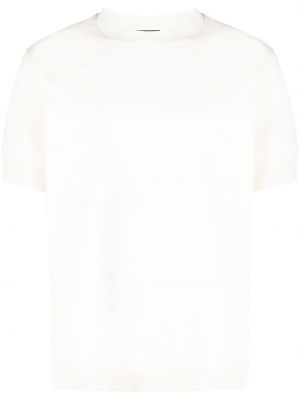 Bombažna majica z okroglim izrezom Emporio Armani bela
