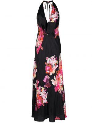 Sukienka długa w kwiatki z nadrukiem Manning Cartell czarna