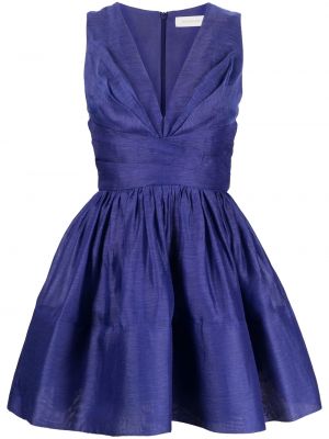 Κοκτέιλ φόρεμα με λαιμόκοψη v Zimmermann μπλε