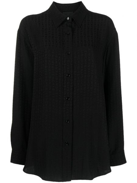 Svilena srajca s potiskom Givenchy črna