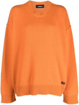 Кашмирен вълнен пуловер Dsquared2 оранжево