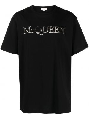 T-shirt ricamato Alexander Mcqueen nero
