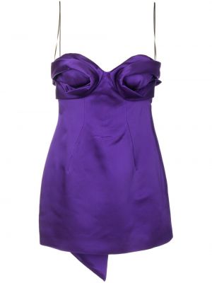 Drapované šaty s mašľou Area fialová