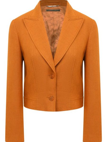 Оранжевый льняной пиджак Alberta Ferretti
