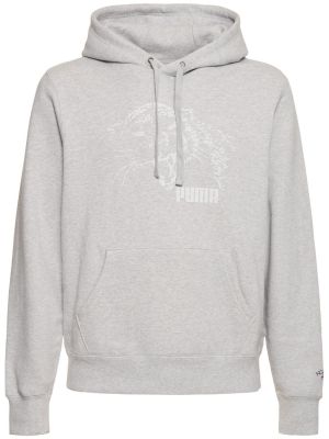 Fleece hoodie Puma grau