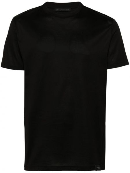 Kokvilnas t-krekls ar apaļu kakla izgriezumu Low Brand melns