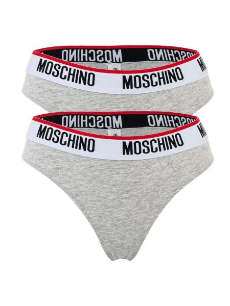 Хлопковые раздельный купальник Moschino Underwear серые