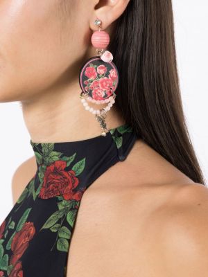 Boucles d'oreilles avec perles à fleurs à imprimé Amir Slama