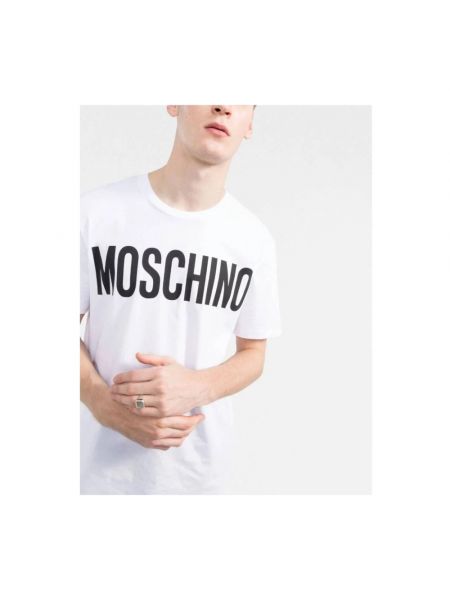 Camiseta de algodón con estampado Moschino blanco