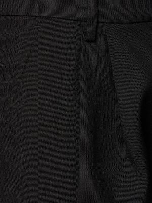 Plisované vlnené šortky Anine Bing čierna