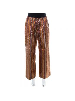 Jedwabne spodnie Celine Vintage brązowe