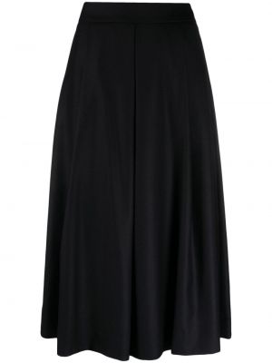 Plisovaná vlnená midi sukňa Incotex čierna