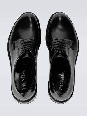 Iš natūralios odos derby batai Prada juoda