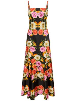 Pamučna maksi haljina s cvjetnim printom s printom Borgo De Nor crna