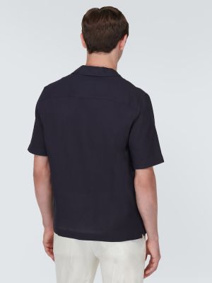 Camisa de algodón Sunspel azul