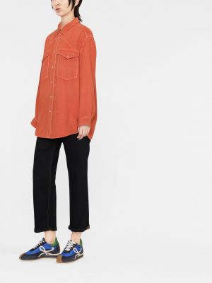 Koszula jeansowa z lyocellu Isabel Marant Etoile pomarańczowa