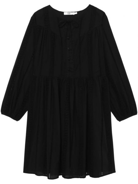 Βαμβακερή φόρεμα με δαντέλα B+ab μαύρο