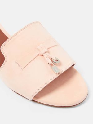 Sandale od brušene kože Loro Piana ružičasta
