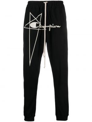 Памучни спортни панталони бродирани Rick Owens X Champion