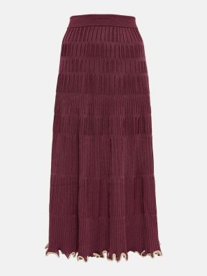 Pletená sukně z nylonu Jonathan Simkhai - červená