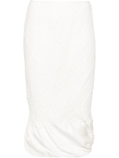 Jupe longue en tricot Jil Sander blanc