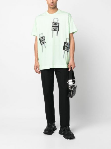 Kokvilnas t-krekls ar apdruku Givenchy zaļš