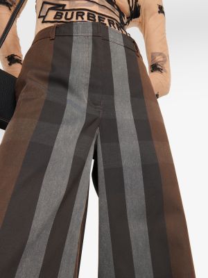 Relaxed fit hlače s karirastim vzorcem Burberry rjava