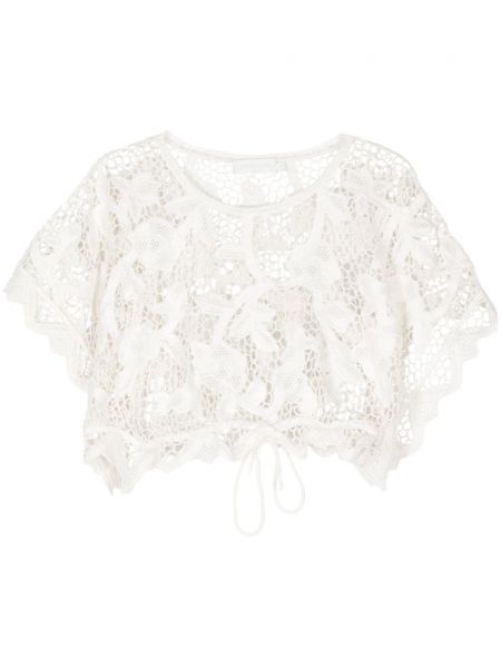 Pitsi crop top Zimmermann valkoinen