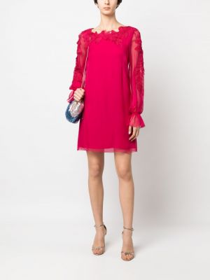 Jedwabna sukienka mini Alberta Ferretti różowa