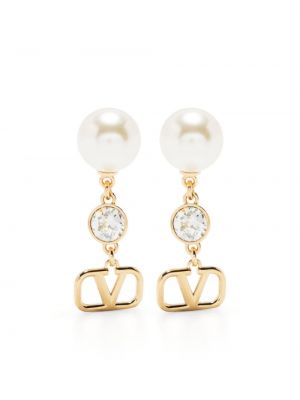 Kristály fülbevaló gyöngyökkel Valentino Garavani aranyszínű
