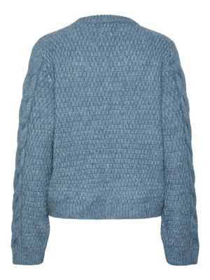 Пуловер Pieces синьо