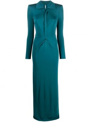 Klasické viskózové mini šaty s dlouhými rukávy Roland Mouret - zelená