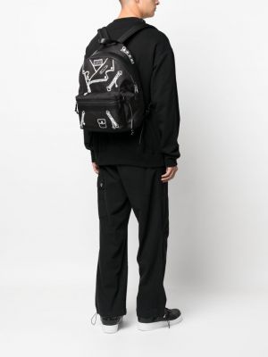Leder rucksack mit print Moschino schwarz
