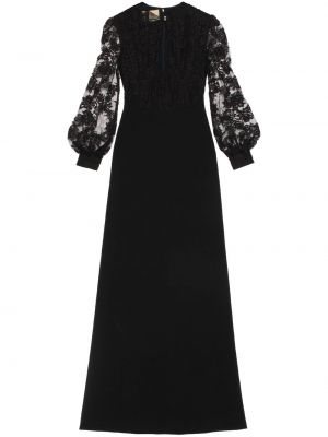 Čipkované večerné šaty Gucci čierna