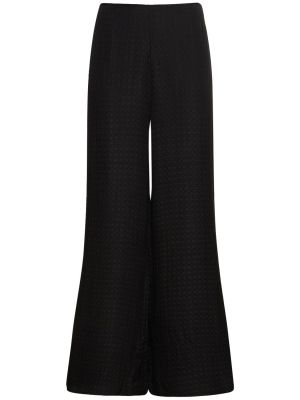 Pantalones rectos de seda St.agni negro