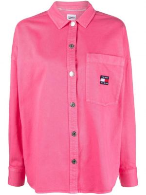 Jeansskjorta Tommy Jeans rosa