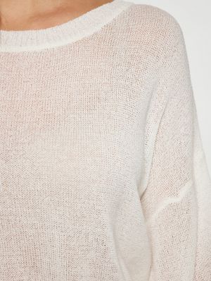 Памучен пуловер Usha White Label бяло