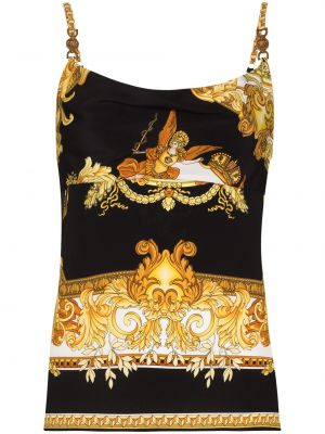 Top de seda con estampado Versace