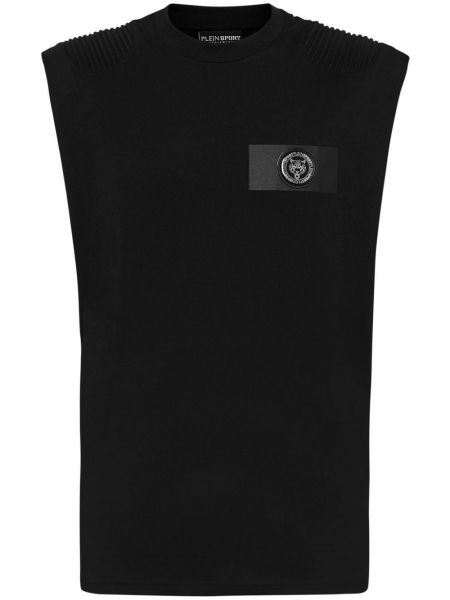 Sportiska stila t-krekls bez piedurknēm Plein Sport melns