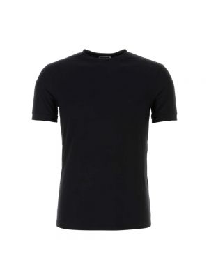 Koszulka z wiskozy Giorgio Armani czarna