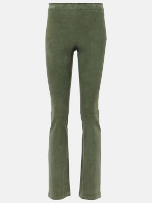 Кожаные брюки Stouls зеленые