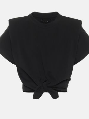 Bavlněný crop top jersey Isabel Marant černý