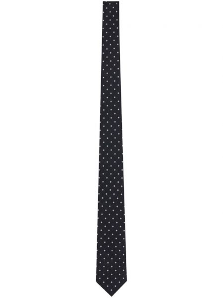 Jacquard gepunktete seiden krawatte Saint Laurent