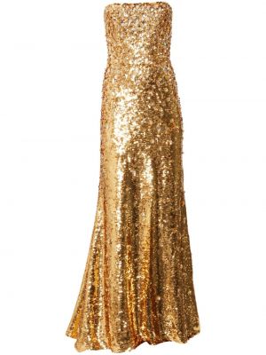Večernja haljina sa šljokicama Carolina Herrera zlatna