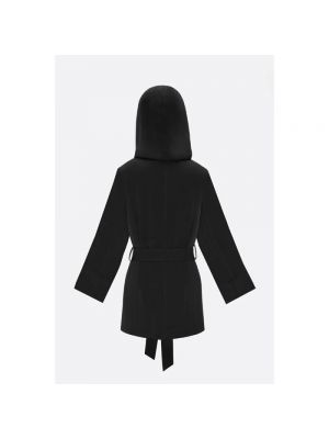 Chaqueta con capucha de crepé Saint Laurent negro