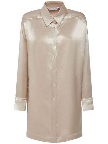 Oversized skjorta i satin Max Mara guld