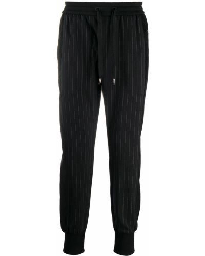 Pantalones de chándal slim fit a rayas Dolce & Gabbana negro