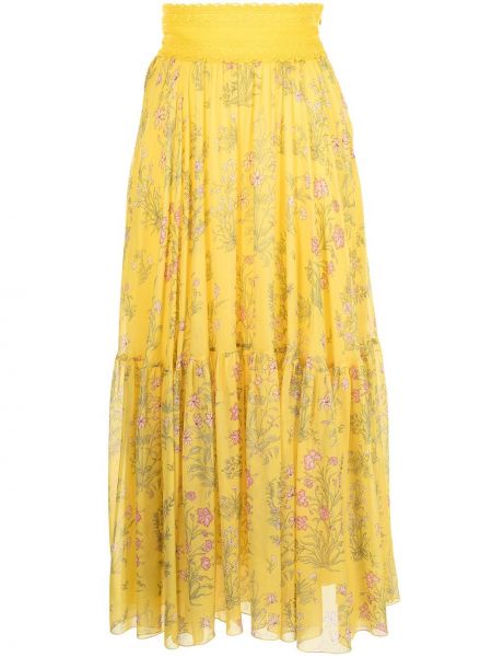Falda de flores Giambattista Valli amarillo